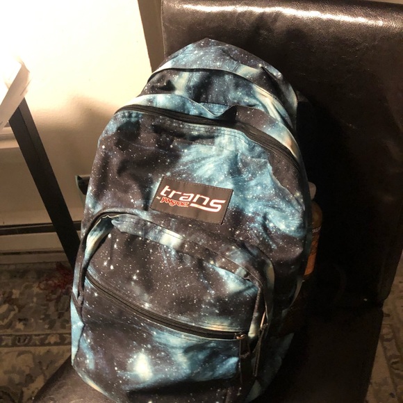 JanSport Trans SuperMax Backpack Laptop Sleeve Cosmos Galaxy Space Teal Blue - Picture 5 of 14